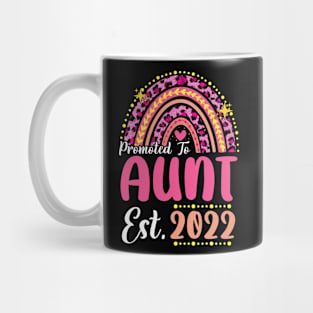 Promoted to Aunt Est.2022 Rainbow Auntie to Be New Auntie Mug